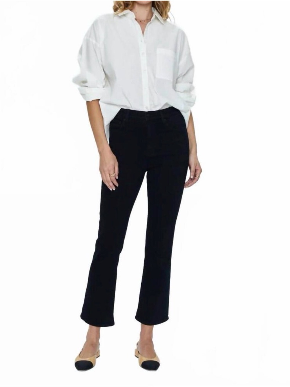 NWT pistola Lennon High Rise Crop Bootcut Jeans in dark vinyl Size 31
